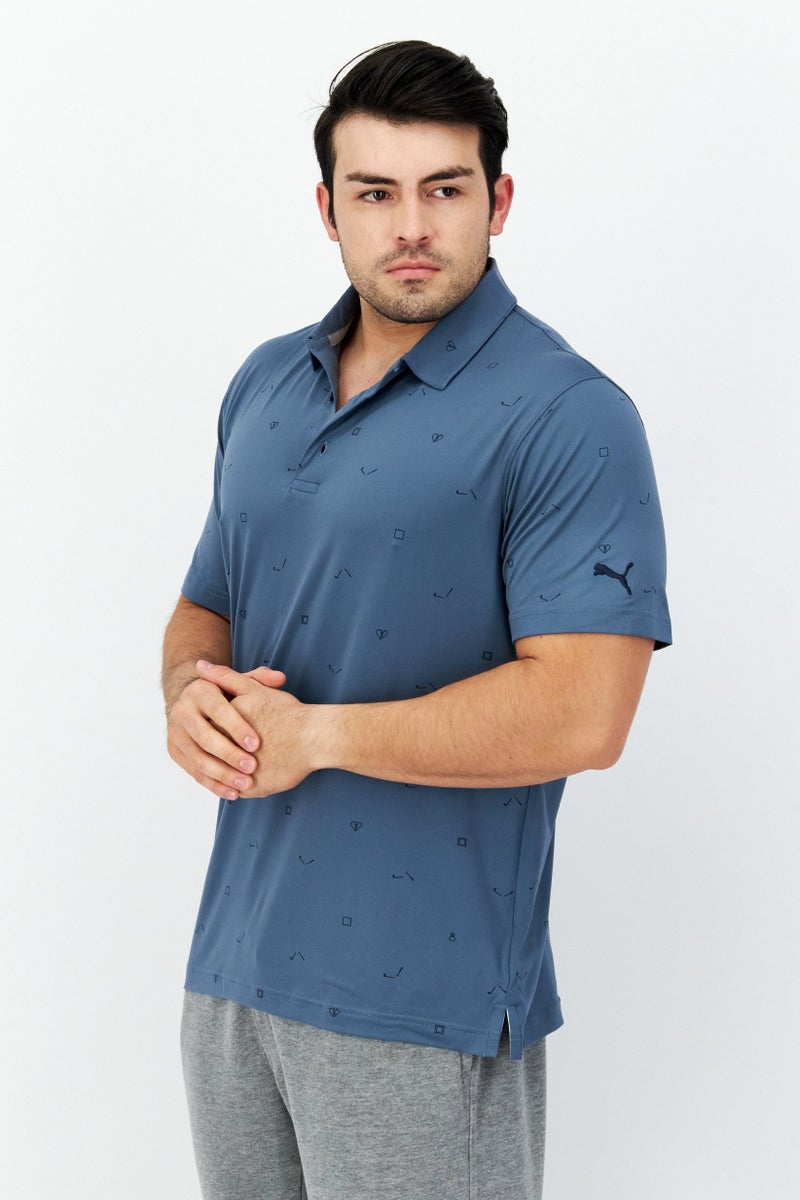 PUMA Men Sportswear Fit Golf Polo Shirt, Teal Blue - Image 4