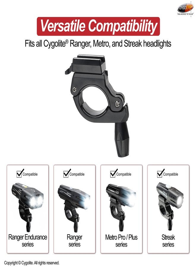 Cygolite حامل مقود Cygolite بقطر 35 مم لجميع مصابيح الدراجات من سلسلة Ranger وMetro وStreak - مصمم للمقود بقطر من 25.4 إلى 35 مم - حامل Cygolite الأصلي - Image 4