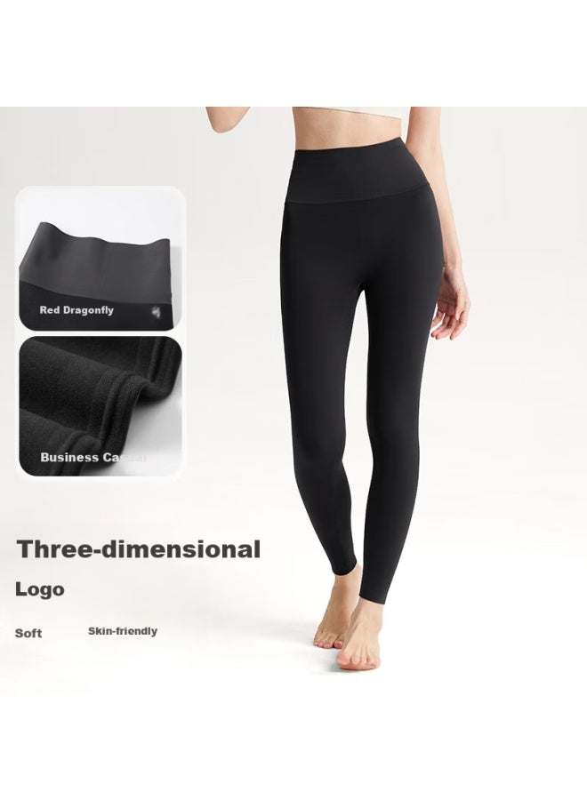 Long time companion Jiusuibian High Waist Slim Fit Leggings For Girls Spring Autumn Winter Sports Yoga Pants Women's Fleece Lined Shaping Compression Tights - Image 3