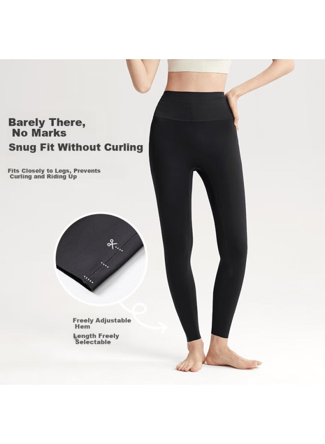 Long time companion Jiusuibian High Waist Slim Fit Leggings For Girls Spring Autumn Winter Sports Yoga Pants Women's Fleece Lined Shaping Compression Tights - Image 2
