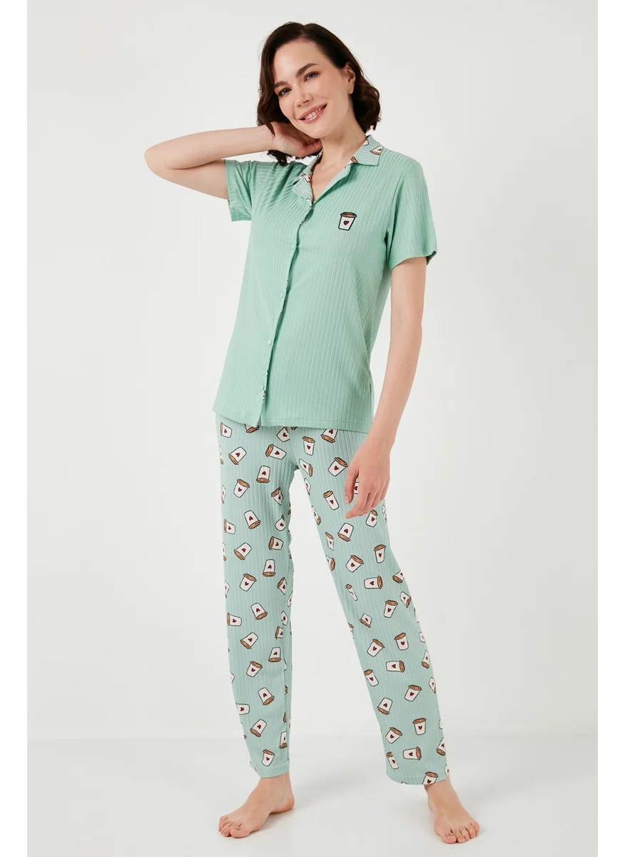 Lela Regular Fit Shirt Collar Short Sleeve Pajama Set Women's Pajama Set 65740102