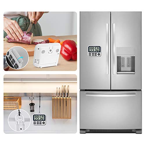 XREXS Digital Kitchen Timer, Magnetic Countdown Up Cooking Timer Clock with Large LCD Display, Adjustable Volume, Loud Alarm & Strong Magnet Classroom Timer for Teachers (Batteries Included) - Image 5