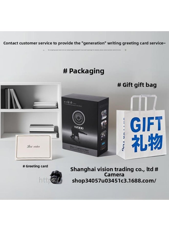 Generic Mini Digital Camera Campus Mini HD Portable Small Student Party Portable Card Machine Gift For Boys And Girls-Body Color:[gift Gift Bag] Single Camera (you Need To Bring Your Own Memory Card And Card Reader) (can Record And Transmit Mobile Phones)  - Image 1