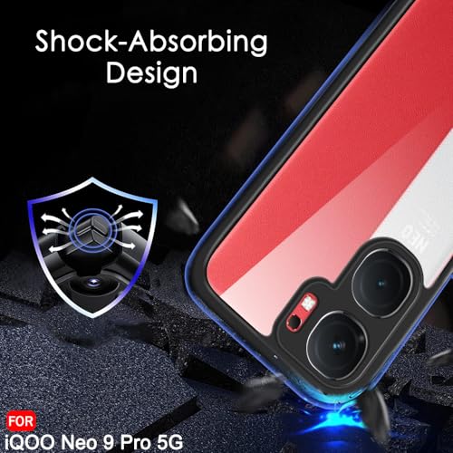 TheGiftKart Hybrid Shockproof Sleek Armor iQOO Neo 9 Pro 5G Back Cover Case | Camera & Screen Protection | Crystal Clear Hard Back Transparent Cover for iQOO Neo9 Pro (PC & TPU, Black Bumper) - Image 5