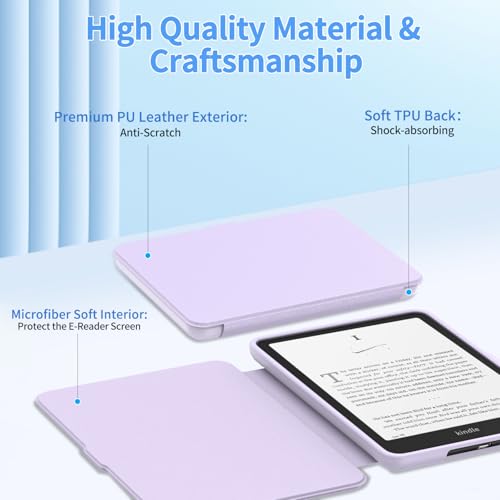 Sanyetral Premium PU Protective Case with Auto Wake/Sleep Function, Incompatible with Remarkable Nokia TCL -Purple - Image 2