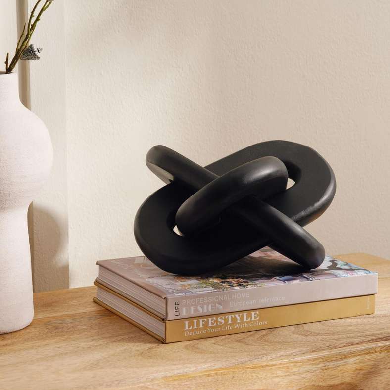 Pan Home Decorative Wooden Knot Sculpture - Black