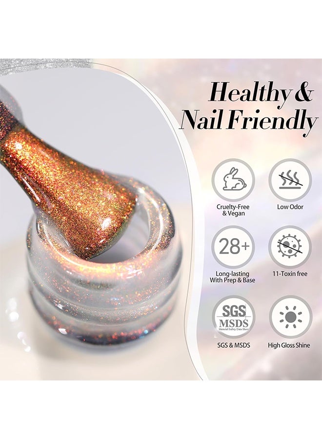 Born Pretty Gel Color, Aurora Gel Nail Polish Shimmer Glitter Iridescent Spring Summer Gel Polish Nail Art Manicure DIY At Home 10ml - Image 2