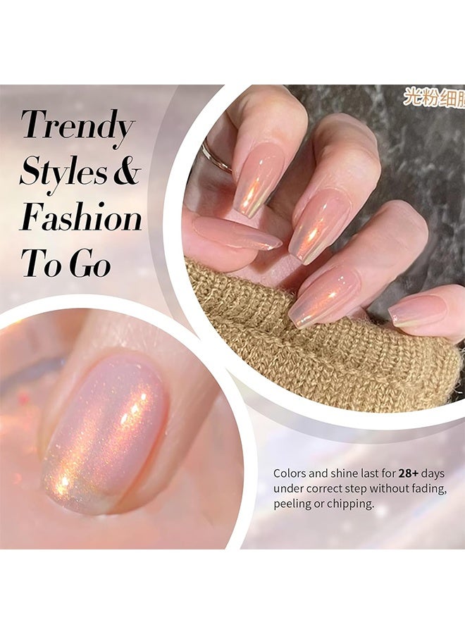Born Pretty Gel Color, Aurora Gel Nail Polish Shimmer Glitter Iridescent Spring Summer Gel Polish Nail Art Manicure DIY At Home 10ml - Image 4