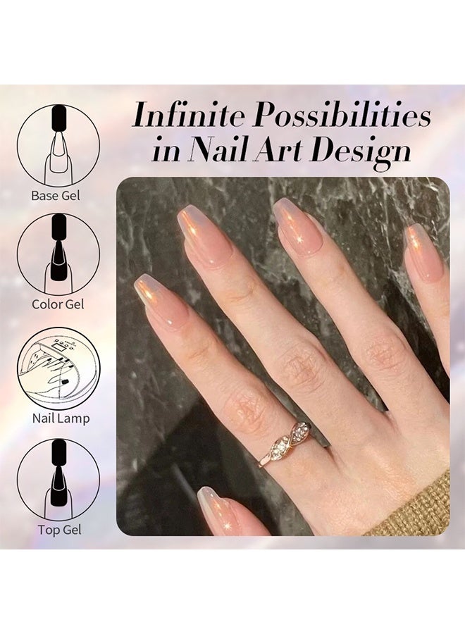 Born Pretty Gel Color, Aurora Gel Nail Polish Shimmer Glitter Iridescent Spring Summer Gel Polish Nail Art Manicure DIY At Home 10ml - Image 5