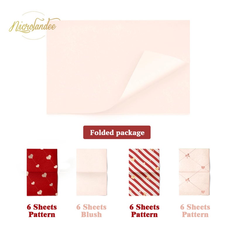 Nicrolandee 24 Sheets Valentine's Day Wrapping Tissue Paper, Pink Red Gift Wrap Paper with Foil Gold Heart Dots for Birthday, Mother's Day, Father's Day, Wedding Gift Packing, 15 x 20 Inch - Image 2