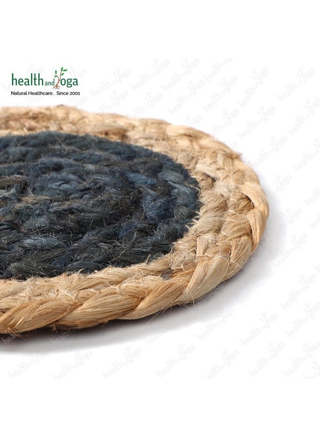 HealthAndYoga Handmade Aesthetic Jute Coaster Set for Cups - 4 pcs Set - 100% Eco Friendly Ethnic Craft Table Decor - Image 4