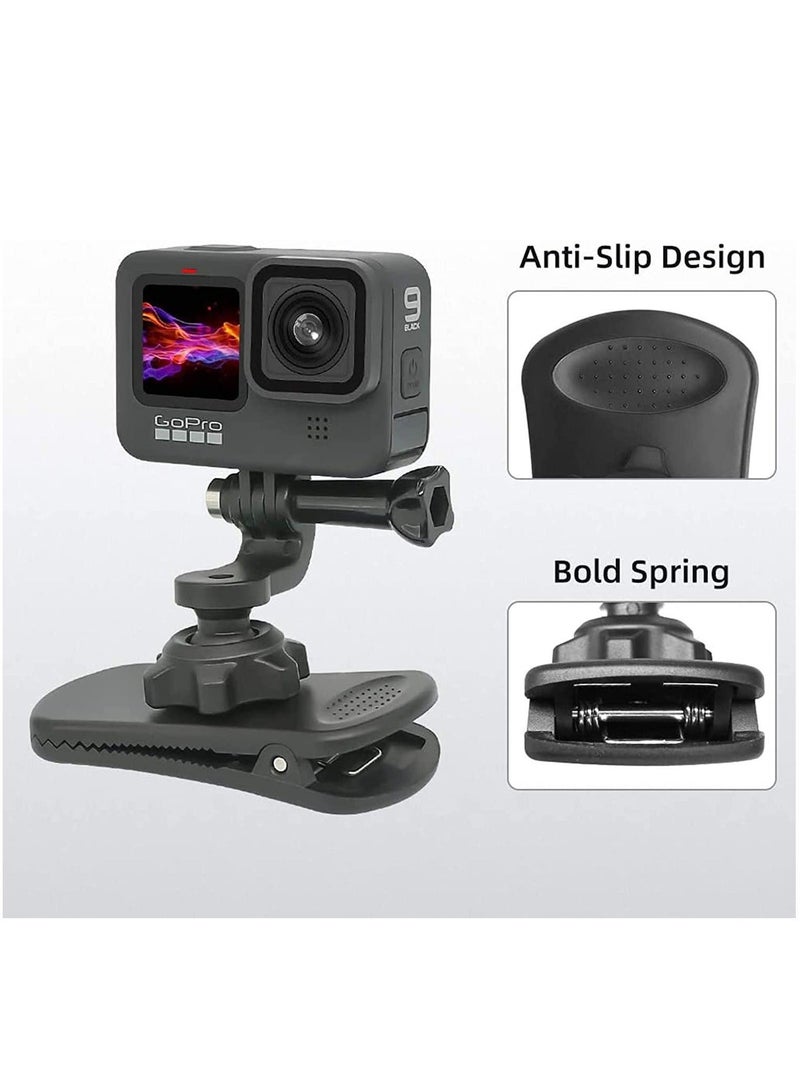 كابتن تيك Backpack Strap Mount Quick Clip Mount 360 Degree Rotation Backpack Clamp Mount Compatible with Hero 10 Black Hero 9 8 7 6 5 4 Black DJI Osmo Action Most Action Cameras - Image 5