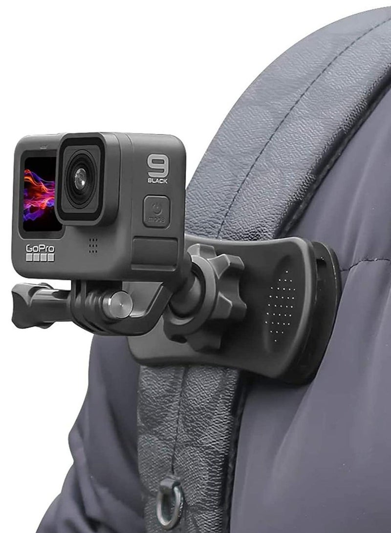 كابتن تيك Backpack Strap Mount Quick Clip Mount 360 Degree Rotation Backpack Clamp Mount Compatible with Hero 10 Black Hero 9 8 7 6 5 4 Black DJI Osmo Action Most Action Cameras - Image 1