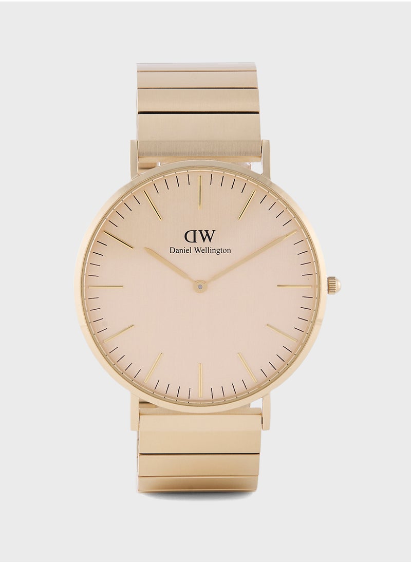 DANIEL WELLINGTON Classic 40mm Piano Gold Watch  - Image 1