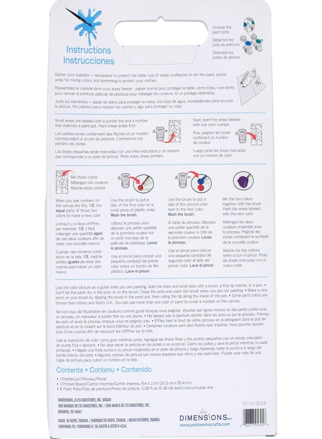 Dimensions PaintWorks Kitten Tea Cup Beginner's Paint by Number Kit, 8" x 10", Multicolor 8 Pieces - Image 2