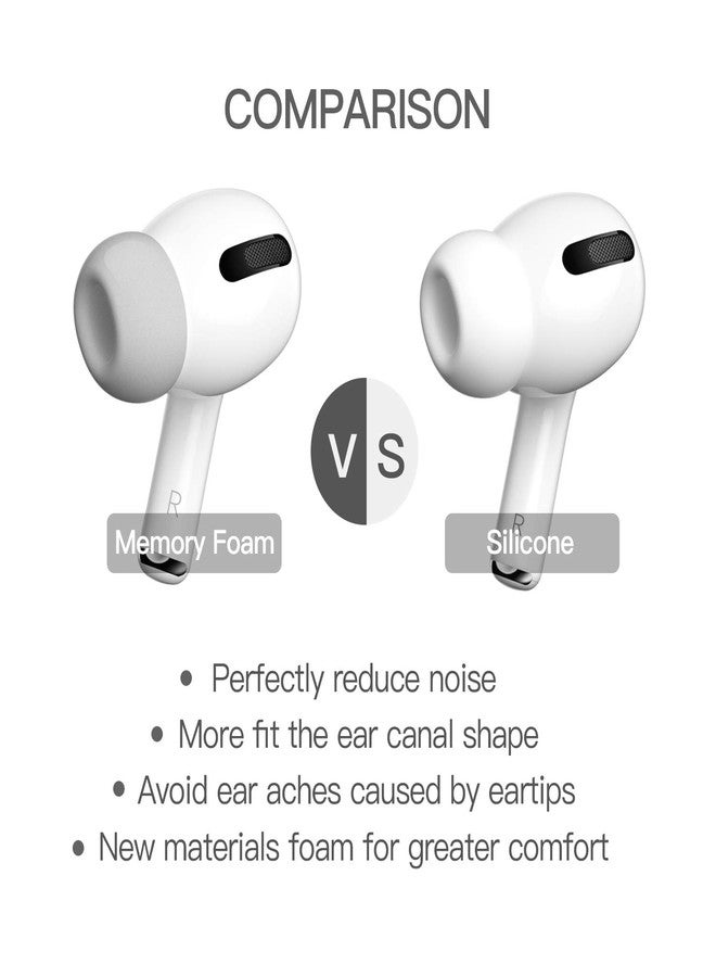 PZOZ 3 Pairs Replacement Ear Tips Compatible with Apple AirPods Pro & Pro 2nd (2022), Memory Foam Reducing Noise in-Ear Eartips Accessories (Fit in The Charging Case) (S/M/L, Gray) - Image 4