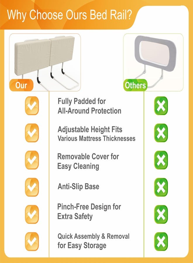 goodleben Bed Rail for Toddlers, Adjustable Baby Bed Rail Guard for Twin and Full Size Beds, Bed Safety Rails for Children with Non-Slip Base, Removable Washable Cover, Easy Installation (1 Pack) - Image 5