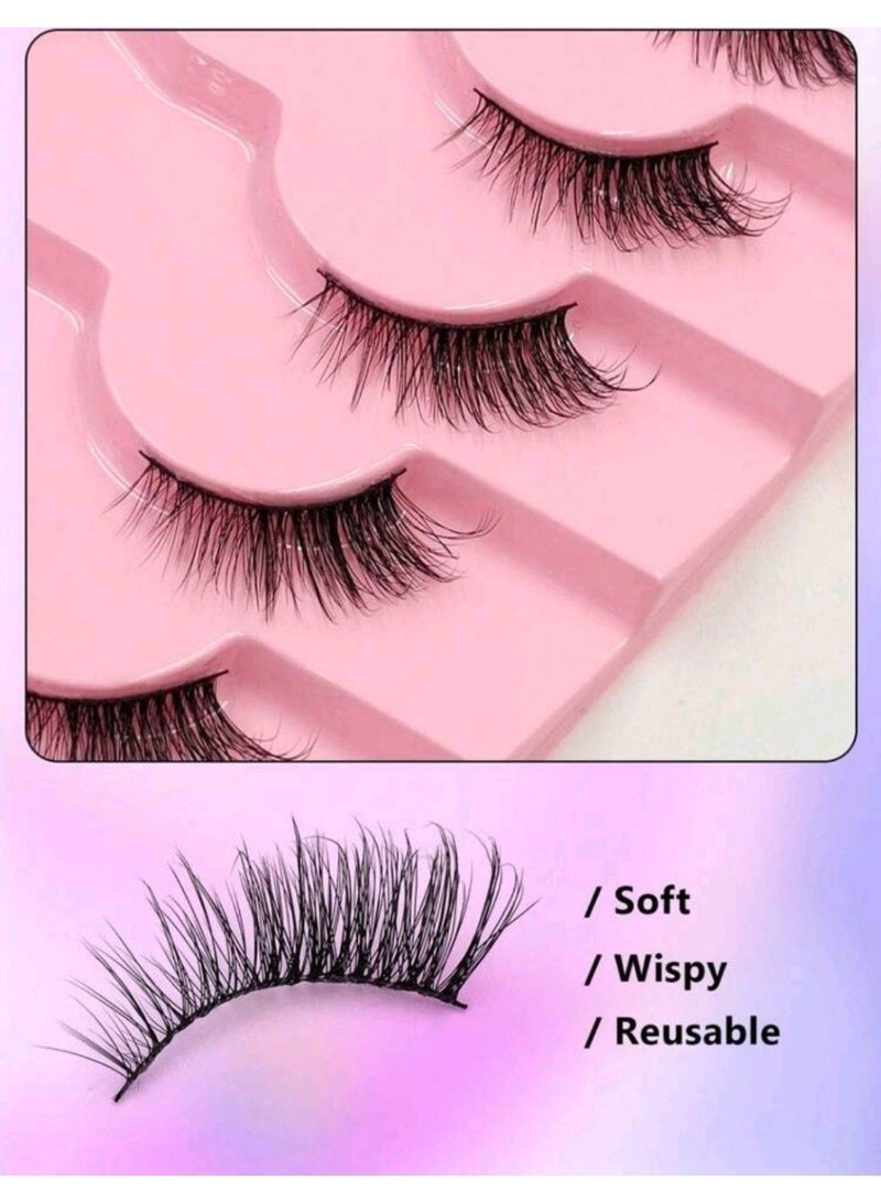 شي إن 7 Pairs Half Eye False Eyelashes,Natural Fluffy Lashes,Cat Eye Lashes - Image 5