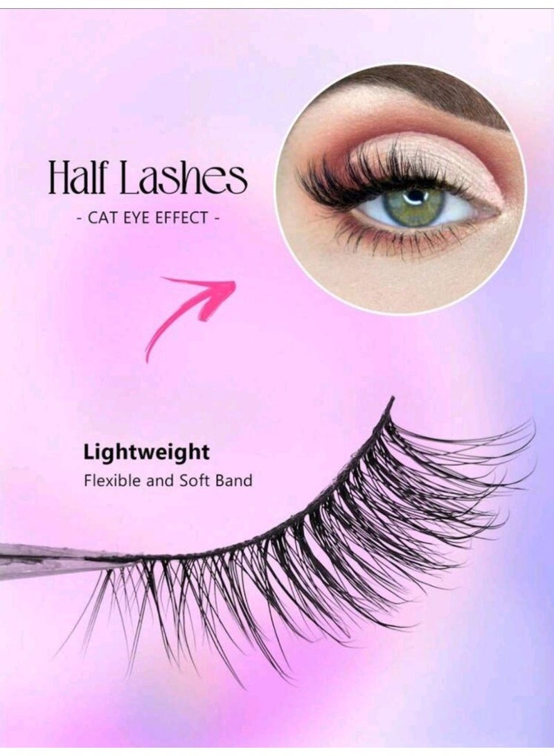 شي إن 7 Pairs Half Eye False Eyelashes,Natural Fluffy Lashes,Cat Eye Lashes - Image 2