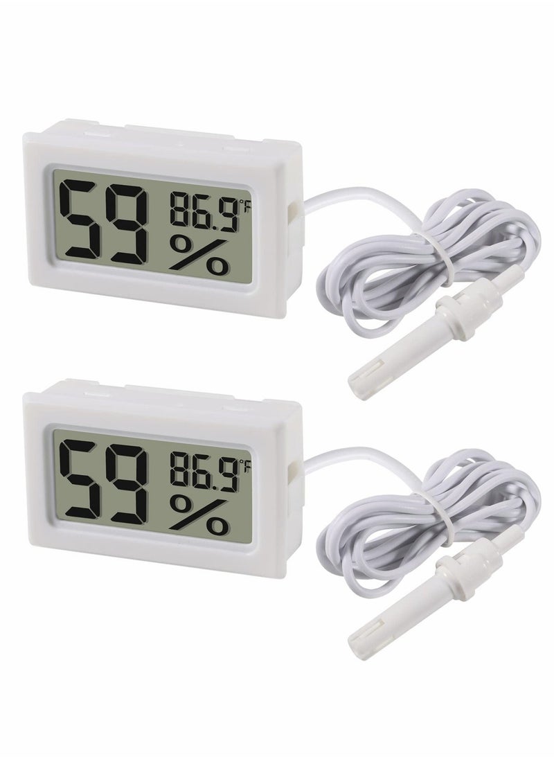 Generic - Mini Digital Thermometer Hygrometer with Probe, LCD Display for Temperature and Humidity Measurement, 2-Pack - Image 1