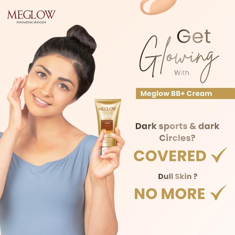 MEGLOW Meglow Skincare Combo Pack of 2  Meglow ProCare Day Defense Sunscreen lotion withSPF 30 PA with Meglow BB Cream  Sun Protection  Everyday Makeup Look  For All Skin Types - Image 5