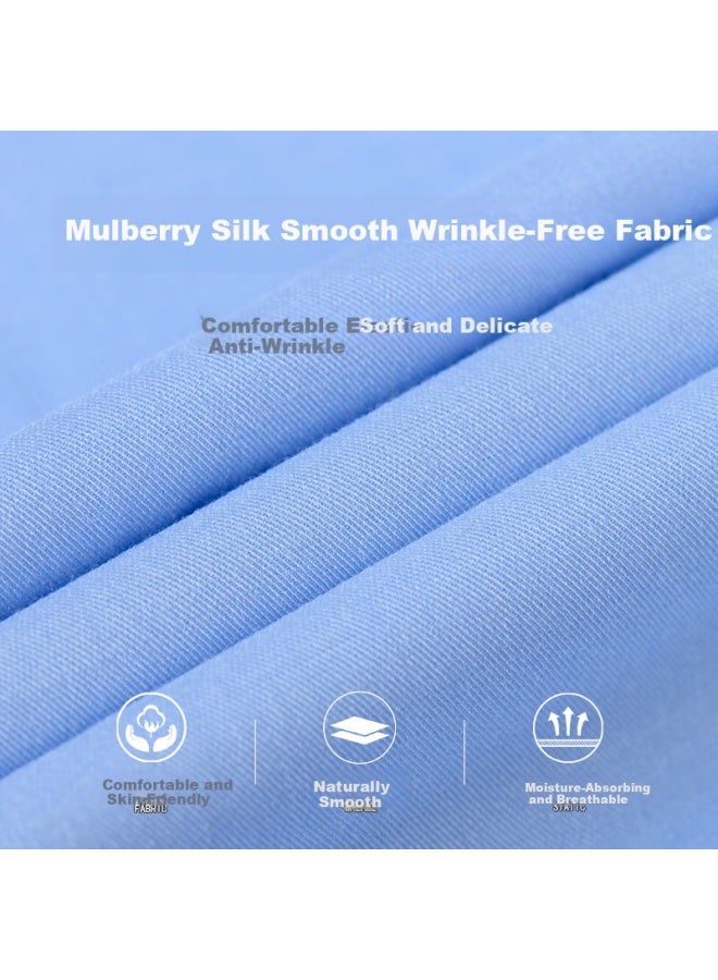 FIRS Men'S Long Sleeve Shirt New Casual Business Wrinkle-Free Silk Shirt Light Blue 43 - Image 1