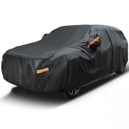 EzyShade 10-Layer SUV Car Cover Waterproof All Weather. See Vehicle Size-Chart for Accurate Fit. Outdoor Full Exterior Covers for Automobiles. Car Tarp Jeep Rav4 CRV. Black, Size S3 (See Size Chart) - Image 1