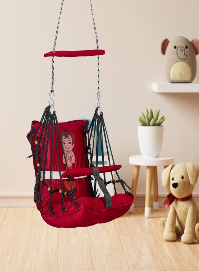 Patiofy Swing for Kids | Baby Hanging Indoor Outdoor Jhula for Garden | Portable Baby Swing | Suitable for 2 to 5 Years (Red) - Image 1