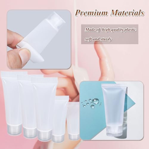 HANSPORTA 10PCS Empty Tubes for Cream Refillable Travel Tubes 15ml Empty Tubes for Facial Cleanser Hand Cream Clear Plastic Squeeze Sample Bottles Empty Lip Gloss Tubes(15ML) - Image 3