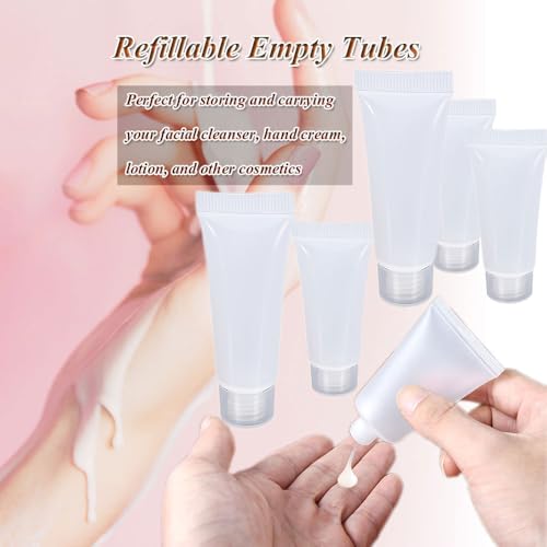 HANSPORTA 10PCS Empty Tubes for Cream Refillable Travel Tubes 15ml Empty Tubes for Facial Cleanser Hand Cream Clear Plastic Squeeze Sample Bottles Empty Lip Gloss Tubes(15ML) - Image 2