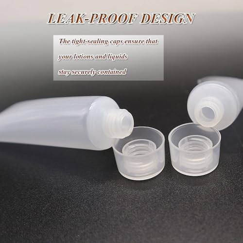 HANSPORTA 10PCS Empty Tubes for Cream Refillable Travel Tubes 15ml Empty Tubes for Facial Cleanser Hand Cream Clear Plastic Squeeze Sample Bottles Empty Lip Gloss Tubes(15ML) - Image 4