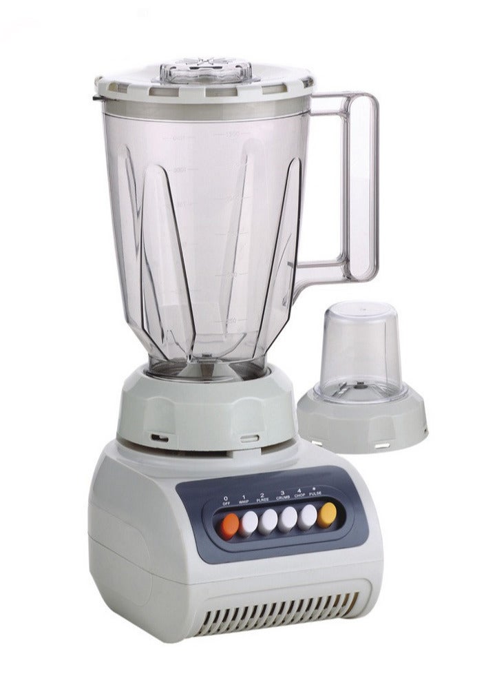 مايكروبلس خلاط متعدد الوظائف ٢ في ١ بشفرات من الفولاذ المقاوم للصدأ، ٤٠٠ واط (PS-10205) | ٤ سرعات تحكم مع نبضات، وعاء سعة ١.٥ لتر، حماية متشابكة، كسارة ثلج، مفرمة، مطحنة قهوة، وصانعة عصائر. - Image 1