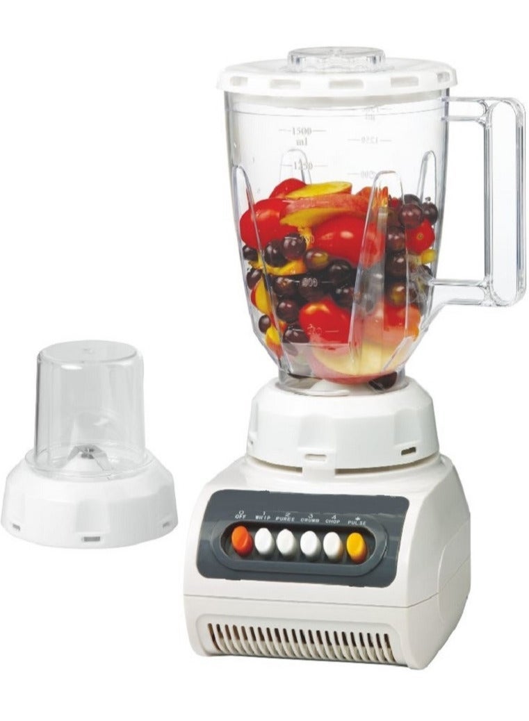 مايكروبلس خلاط متعدد الوظائف ٢ في ١ بشفرات من الفولاذ المقاوم للصدأ، ٤٠٠ واط (PS-10205) | ٤ سرعات تحكم مع نبضات، وعاء سعة ١.٥ لتر، حماية متشابكة، كسارة ثلج، مفرمة، مطحنة قهوة، وصانعة عصائر. - Image 2