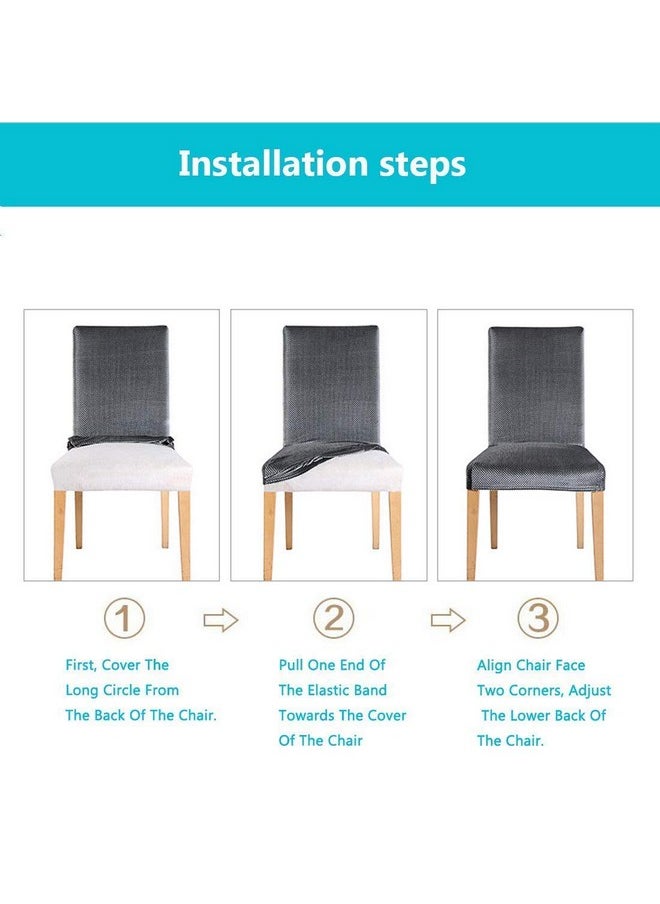 Styleys Styleys Soft Spandex Removable Washable Anti-dust Chair Covers (Brown_SD17) - Set of 6  - Image 5