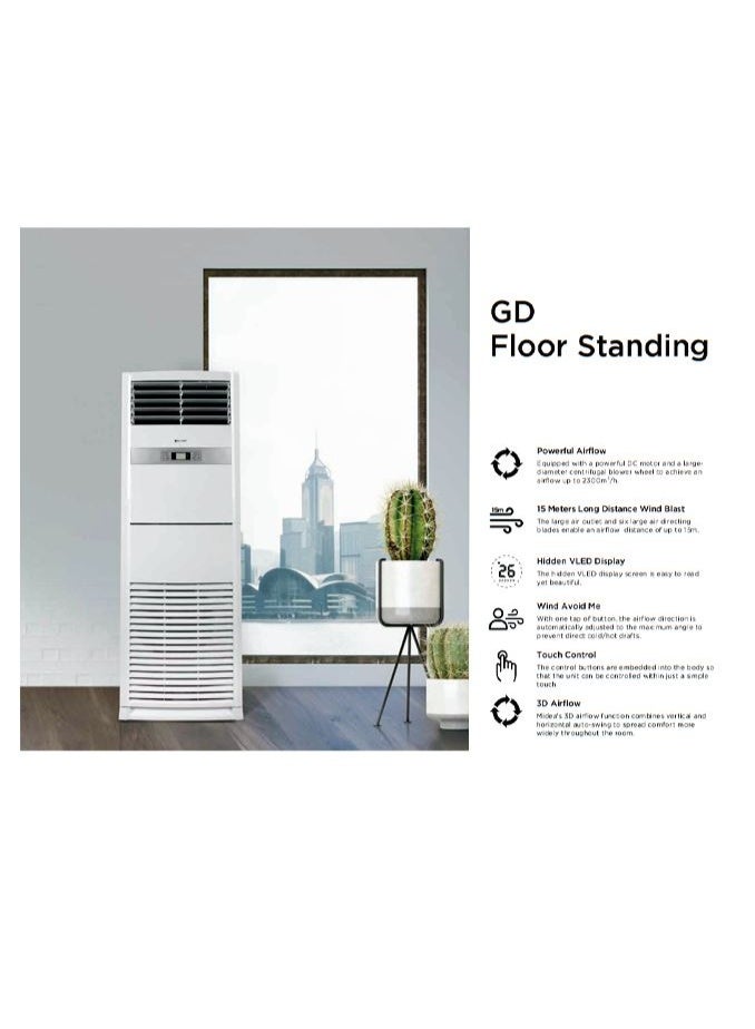 CLIVET CFTGA‑36CRN1‑QC1W (داخلي) و COTDUL‑36CN1‑QC1W (خارجي) – 3.0 طن مكيف هواء قائم على الأرض، ضاغط دوار R410A، واي فاي، تنظيف ذاتي - Image 2