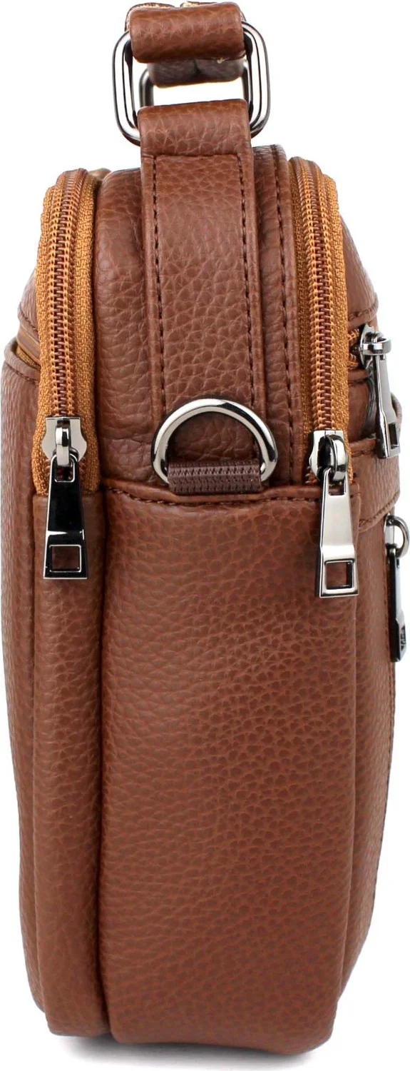 ديرسي كلوب Men's Multi-Compartment Hand and Shoulder Bag with Brown Shoulder Strap