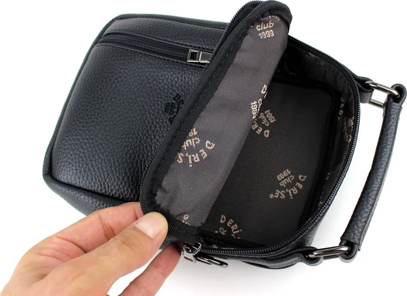 ديرسي كلوب Men's Multi-Compartment Hand and Shoulder Bag with Brown Shoulder Strap