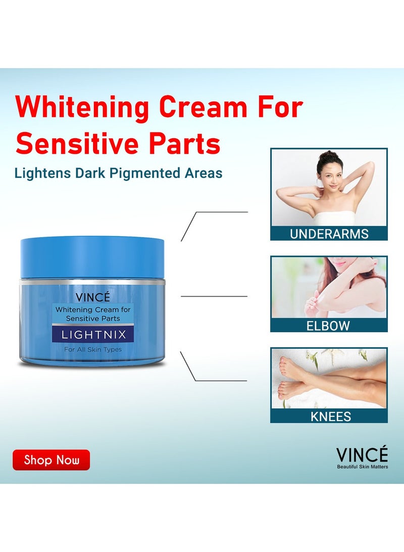فينس كريم تبييض للمناطق الحساسة - يفتح ويضيء المناطق الداكنة بلطف - تحت الإبطين والركبتين والمرفقين والرقبة والفخذين الداخليين والمزيد - يرطب ويوحد لون البشرة، 50 مل - Image 3