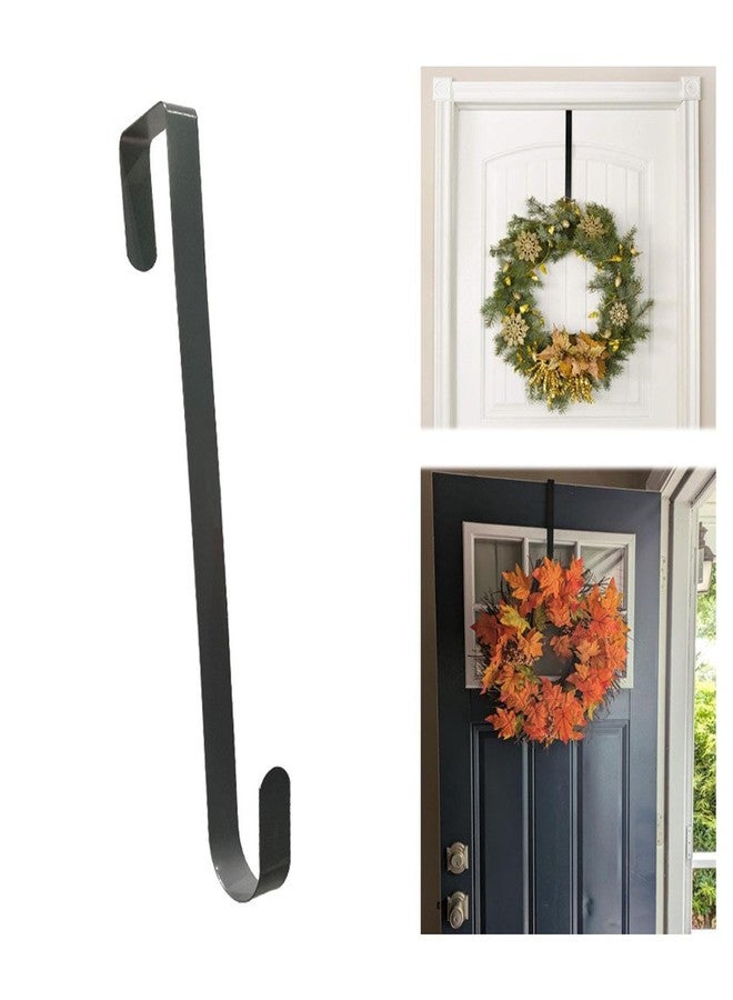 ONESWI 13-Inch Wreath Hanger, Metal Over The Door Hooks for Christmas Decoration, Black - Image 2