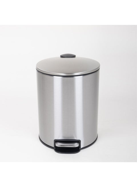Zinnia 5L Stainless Steel Round Pedal Bin with Soft Close & Anti-Slip