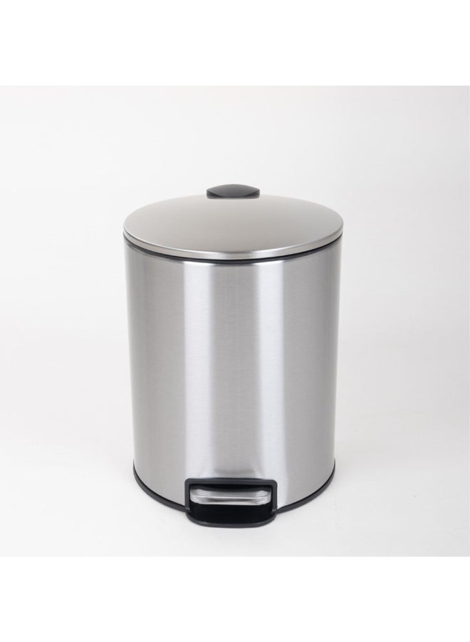 Zinnia 5L Stainless Steel Round Pedal Bin with Soft Close & Anti-Slip - Image 1