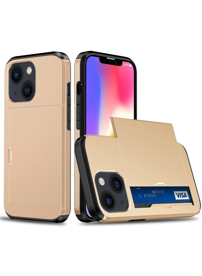 S-TOP Case For iPhone 14 Plus Shockproof Armor Protective Phone Case with Slide Card Slot - Image 1