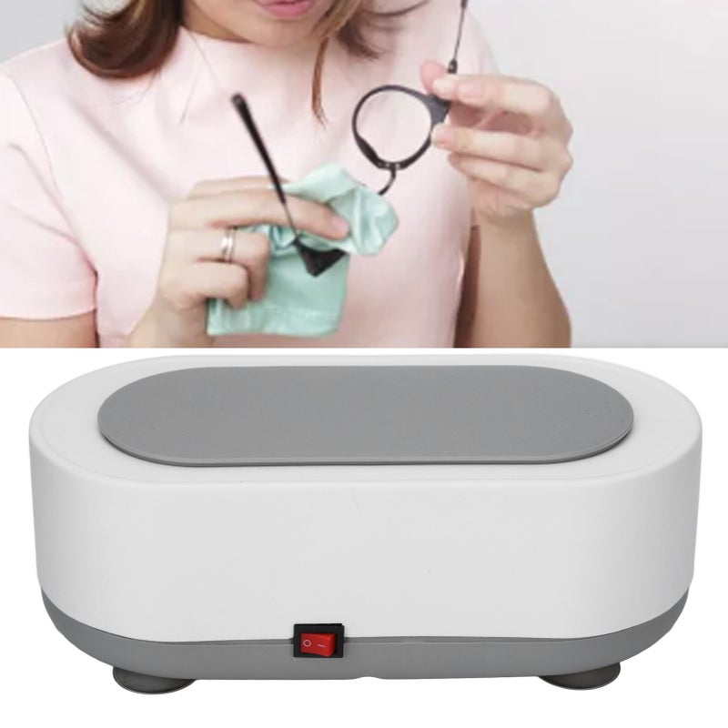 Ultrasonic Jewelry Cleaner Machine Automatic High Frequency Vibration Portable Ultrasonic Cleaner for Home White - Image 1