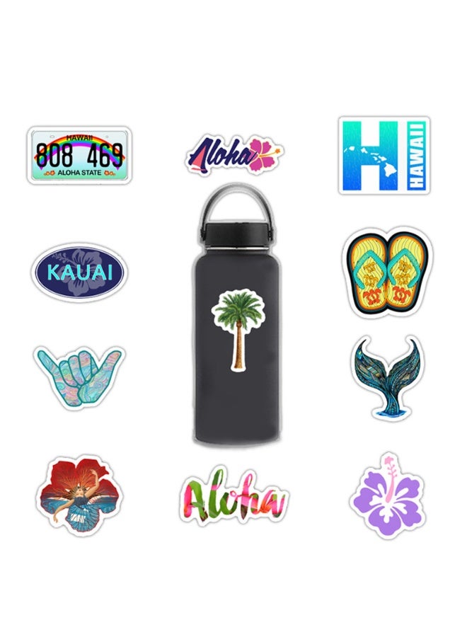 ORAINBOW Hawaii Beach Stickers 50 Pcs Aloha Tropical Vacation Waterproof Vinyl Decals for Water Bottles Laptop Luggage Cup Mobile Phone Diary Journal Scrapbook Notebook Stationery Decor - Image 3