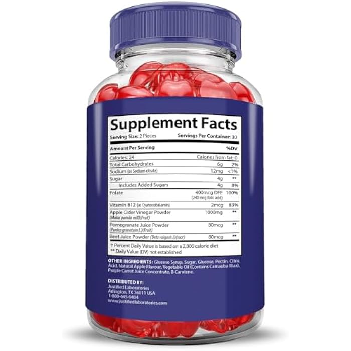 Justified Laboratories Slim Fusion Keto ACV Gummies Advanced 1000MG Slimfusion Keto Gummies Formula Apple Cider Vinegar Formulated with Pomegranate Beet Juice Powder B12 Vegan Non GMO 60 Gummys - Image 2