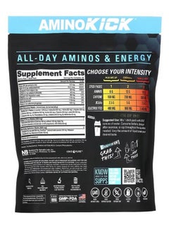 NutraBio Amino Kick Blue Raspberry 20 Stick Packs 0.32 oz 9 g Each  - Image 2