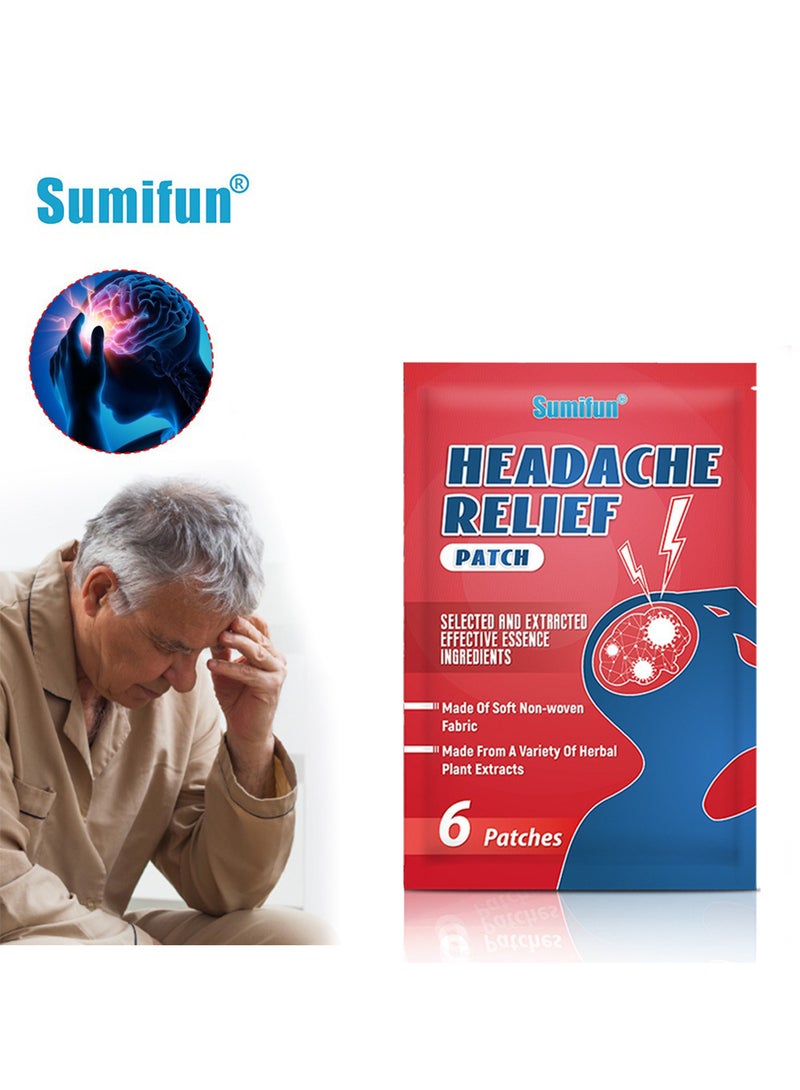 Sumifun Headache Relief Patch for Body, Acupoint Massage Patch, Soothe Headache Pain, Relieve Pain and Fatigue (6 Patches)  - Image 1