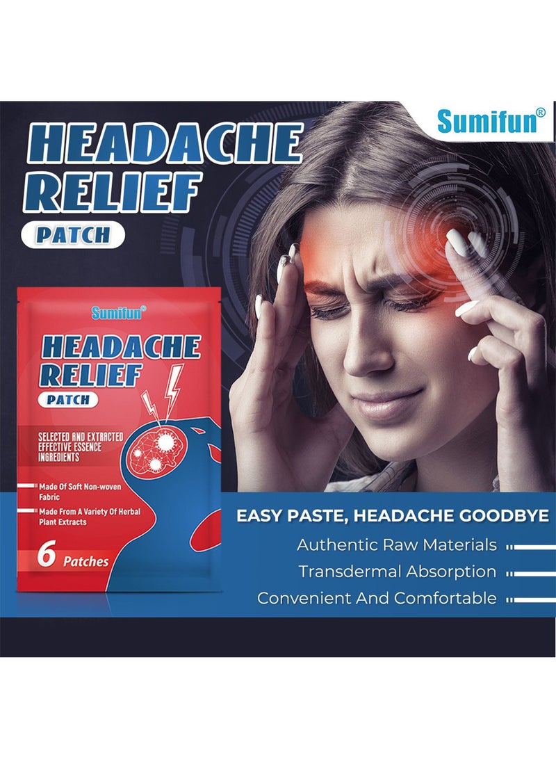 Sumifun Headache Relief Patch for Body, Acupoint Massage Patch, Soothe Headache Pain, Relieve Pain and Fatigue (6 Patches)  - Image 2