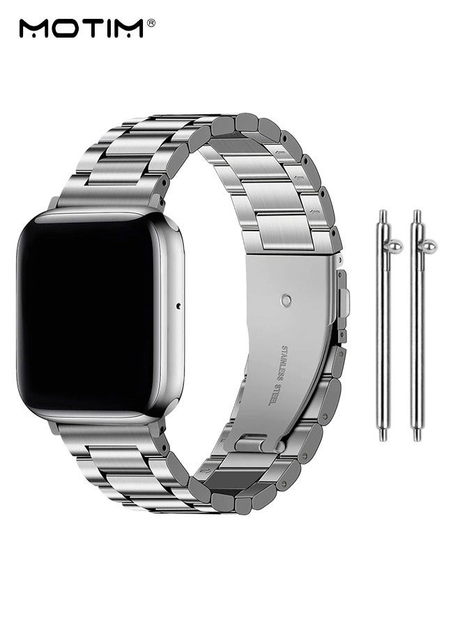 Motim Stainless Steel Apple Watch Band 49mm 46mm 45mm 44mm 42mm Women men, Sport Strap Replacement WristBands for iWatch SE SE2& Series 11/10/9/8/7/6/5/4 Ultra 2 - Image 1