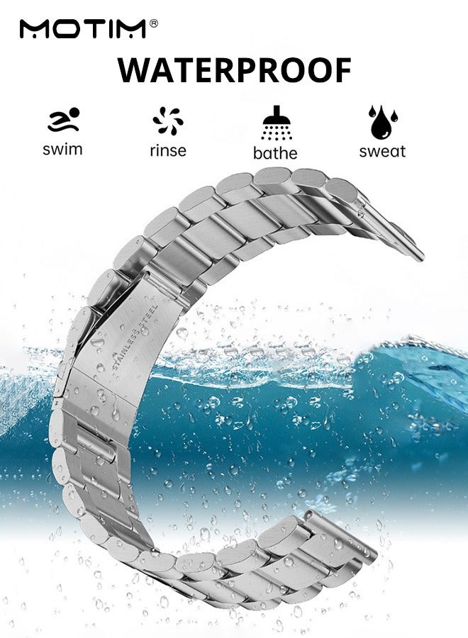 Motim Stainless Steel Apple Watch Band 49mm 46mm 45mm 44mm 42mm Women men, Sport Strap Replacement WristBands for iWatch SE SE2& Series 11/10/9/8/7/6/5/4 Ultra 2 - Image 4